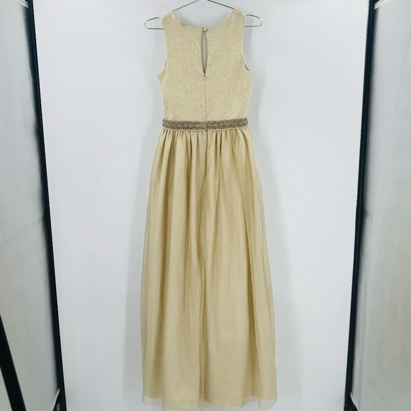 Aidan Mattox Chiffon Sleevless Gown in Champagne Size 6 - Picture 7 of 7